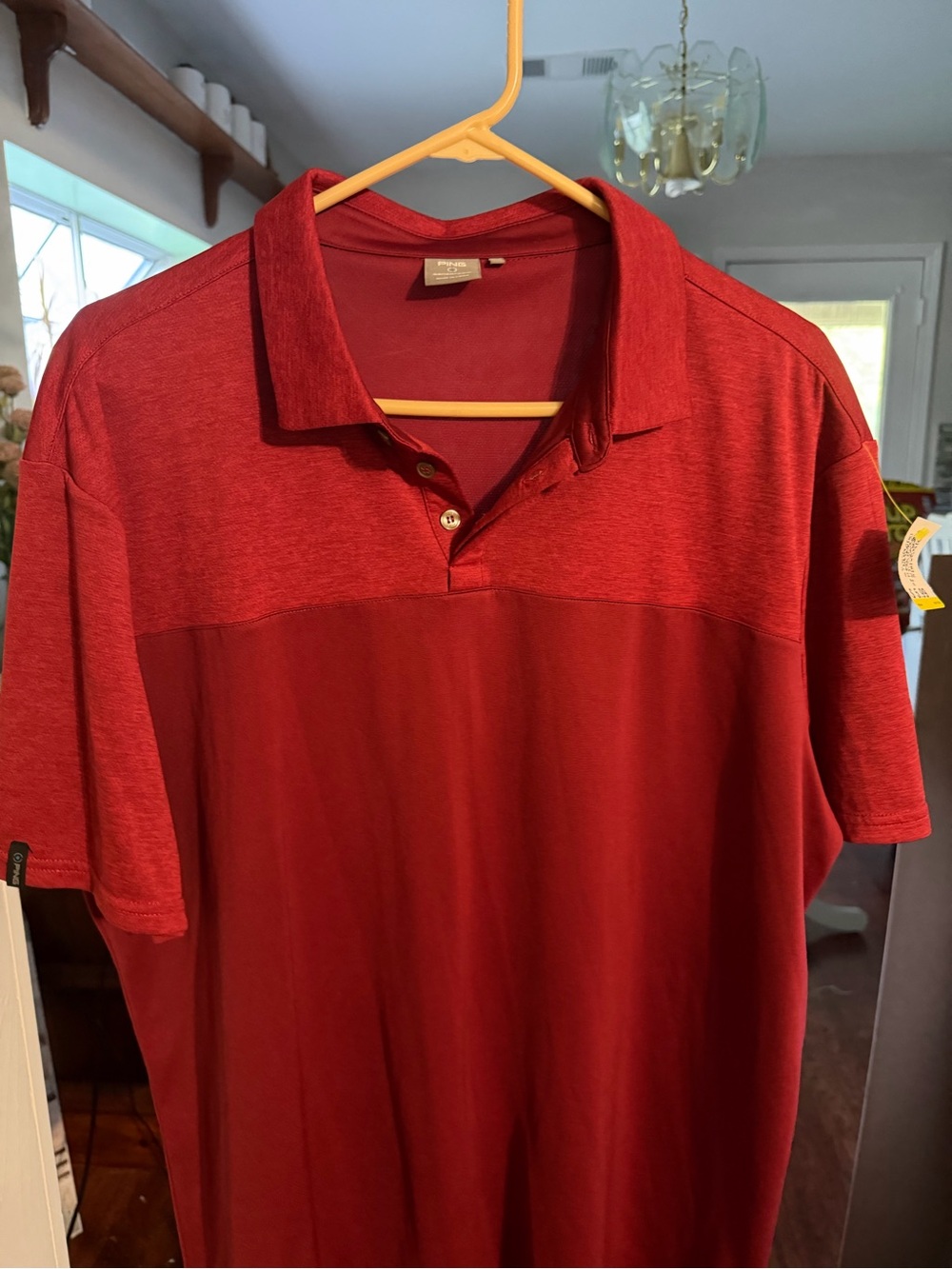 Ping Men's Red Two-Tone Polo Shirt